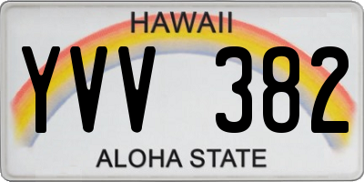 HI license plate YVV382