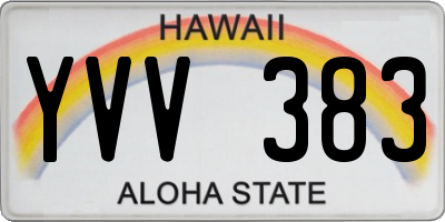 HI license plate YVV383