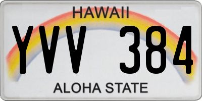 HI license plate YVV384