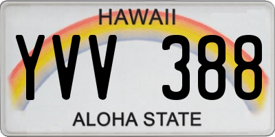 HI license plate YVV388