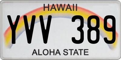 HI license plate YVV389