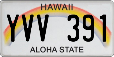 HI license plate YVV391