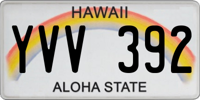 HI license plate YVV392
