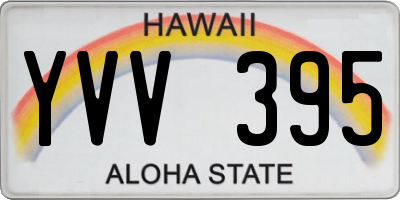 HI license plate YVV395