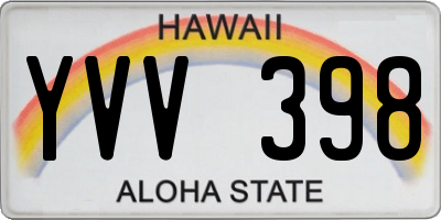 HI license plate YVV398