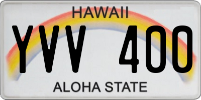 HI license plate YVV400