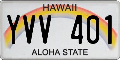 HI license plate YVV401