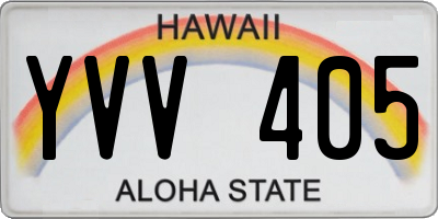 HI license plate YVV405