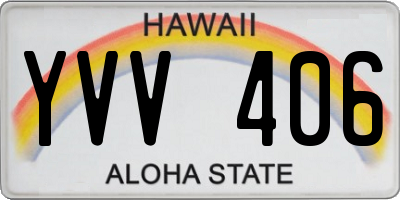 HI license plate YVV406