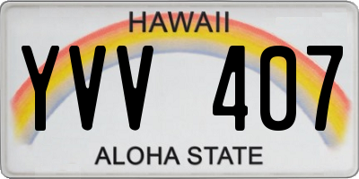 HI license plate YVV407