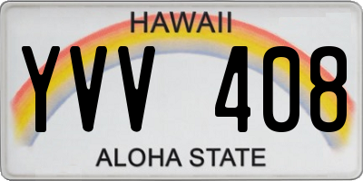 HI license plate YVV408