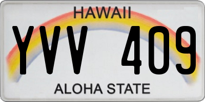 HI license plate YVV409