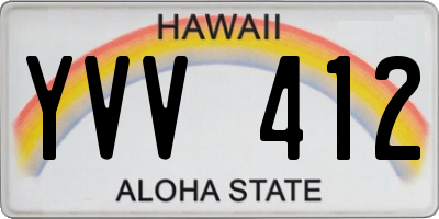 HI license plate YVV412