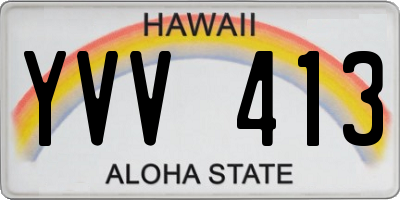 HI license plate YVV413