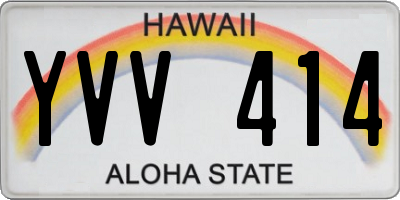 HI license plate YVV414