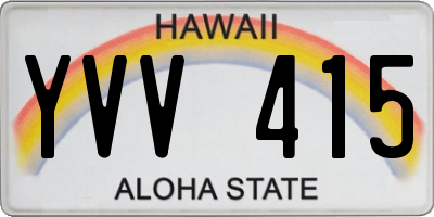 HI license plate YVV415