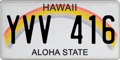 HI license plate YVV416