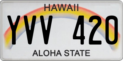 HI license plate YVV420