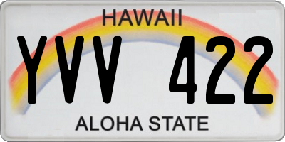 HI license plate YVV422