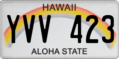 HI license plate YVV423