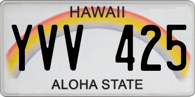 HI license plate YVV425