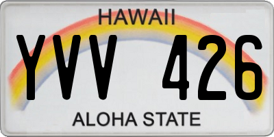 HI license plate YVV426