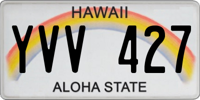 HI license plate YVV427