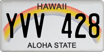 HI license plate YVV428