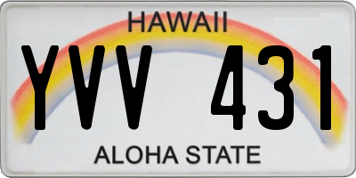 HI license plate YVV431