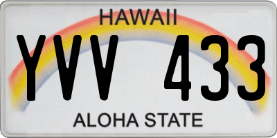 HI license plate YVV433