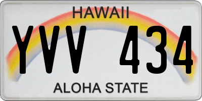 HI license plate YVV434