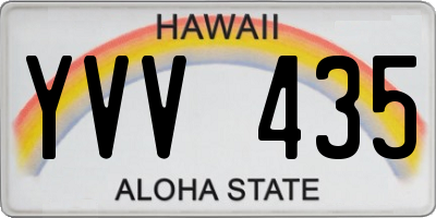 HI license plate YVV435