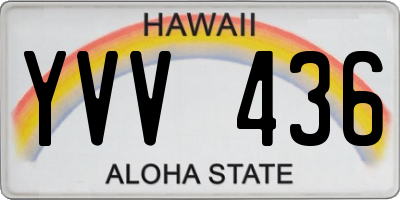 HI license plate YVV436