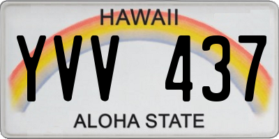 HI license plate YVV437