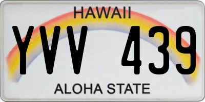 HI license plate YVV439