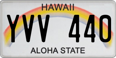 HI license plate YVV440
