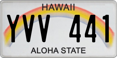 HI license plate YVV441