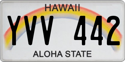 HI license plate YVV442