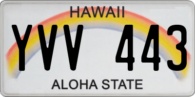 HI license plate YVV443