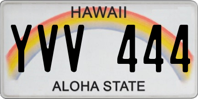 HI license plate YVV444