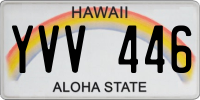 HI license plate YVV446