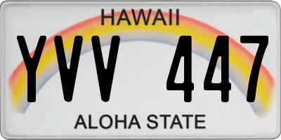 HI license plate YVV447