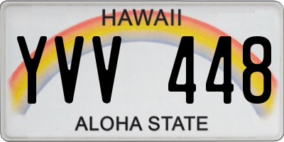 HI license plate YVV448