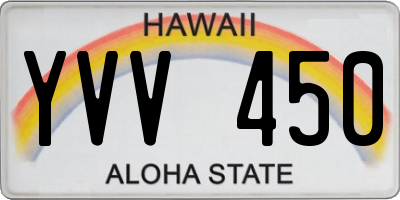 HI license plate YVV450