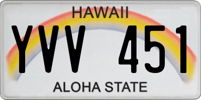 HI license plate YVV451