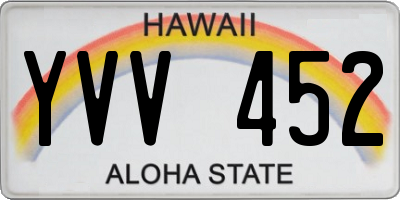 HI license plate YVV452