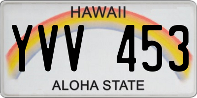HI license plate YVV453