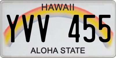 HI license plate YVV455