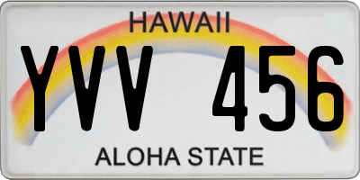 HI license plate YVV456