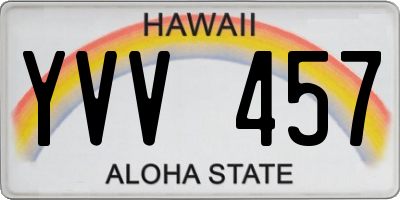 HI license plate YVV457